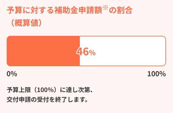 国補助金の予算消化状況