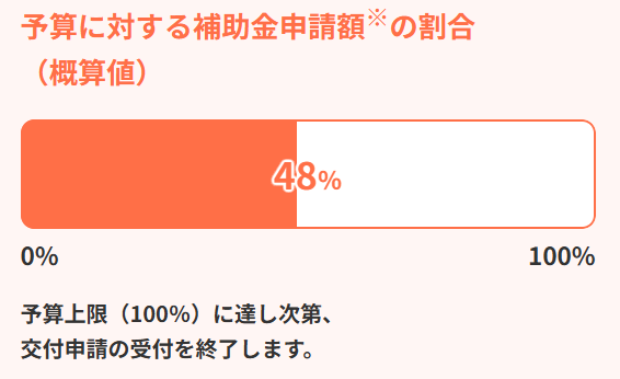 国補助金の予算消化状況