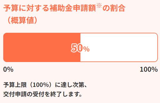国補助金の予算消化状況