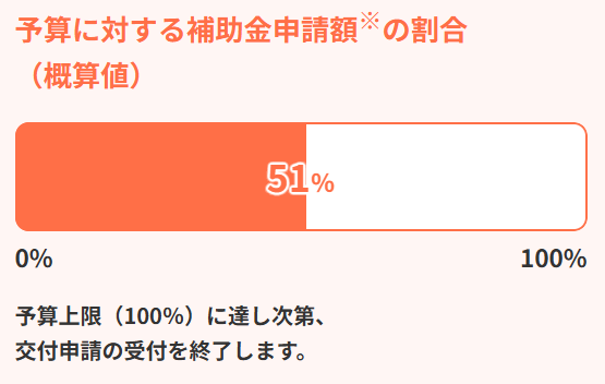 国補助金の予算消化状況