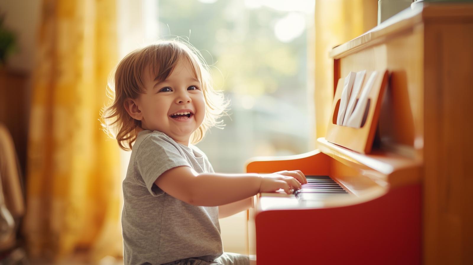 楽しそうな子どものピアノのレッスン風景