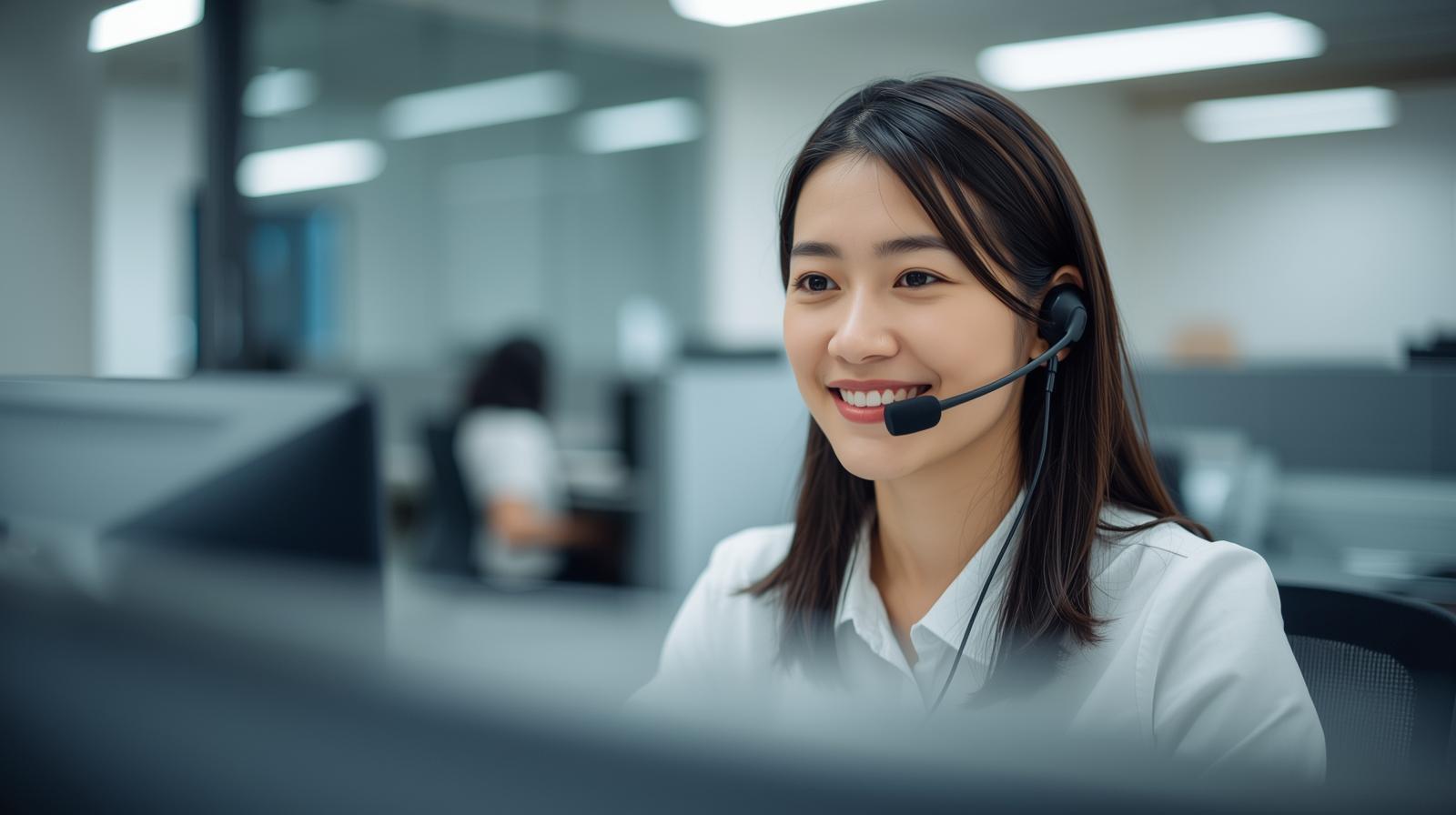 コールセンター　女性　30代　日本人　画像作って