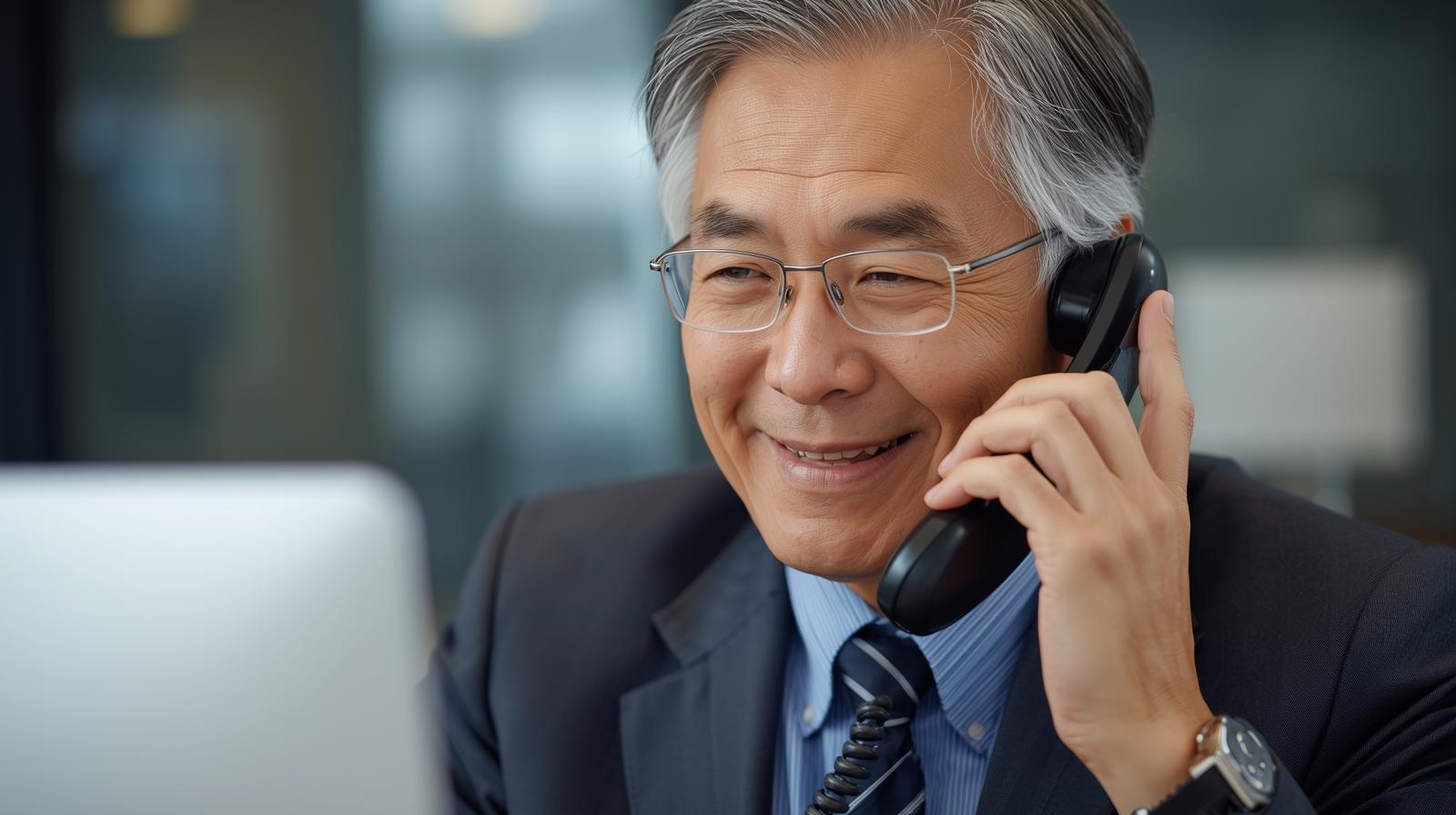 シニア　テレアポ　画像　日本人