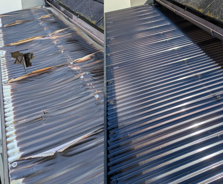大阪の雨漏り修理店大阪府藤井寺市o様邸 ベランダ波板張り替え工事