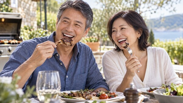 implant-happy-couple-enjoying-meal