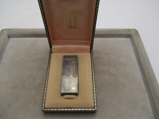 ダンヒル dunhill ガスライター シルバー ストライプ