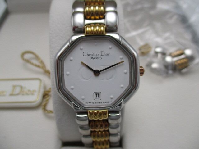 クリスチャンディオール 腕時計 デイト コンビ D48・203