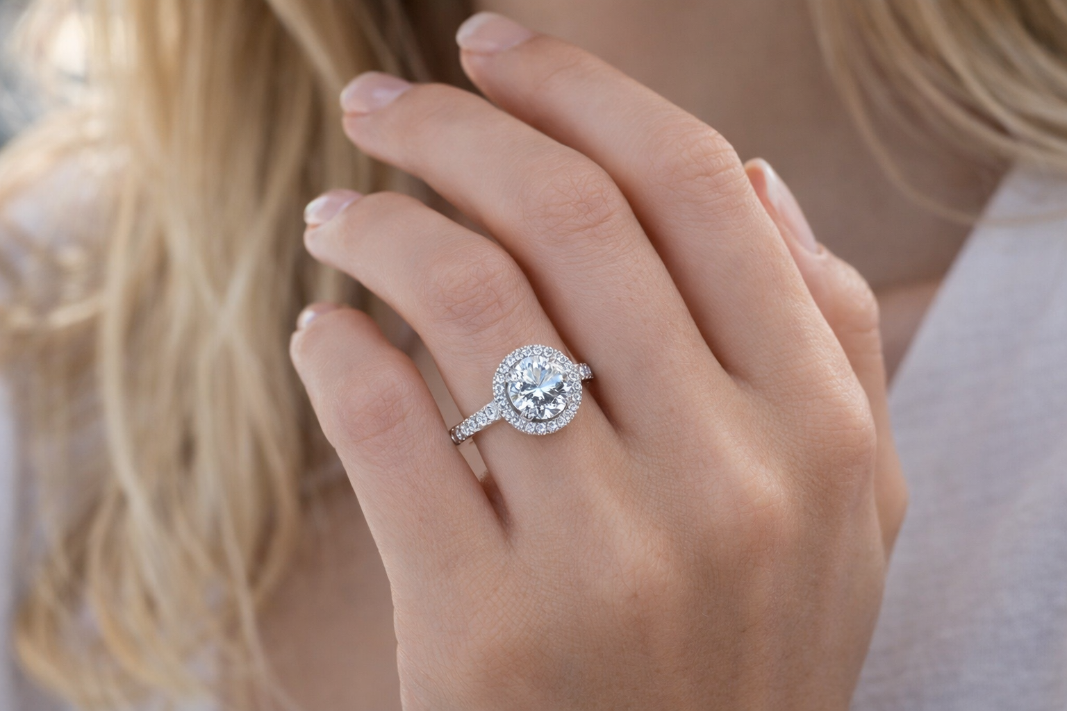 プリマの指輪を着けた試着写真