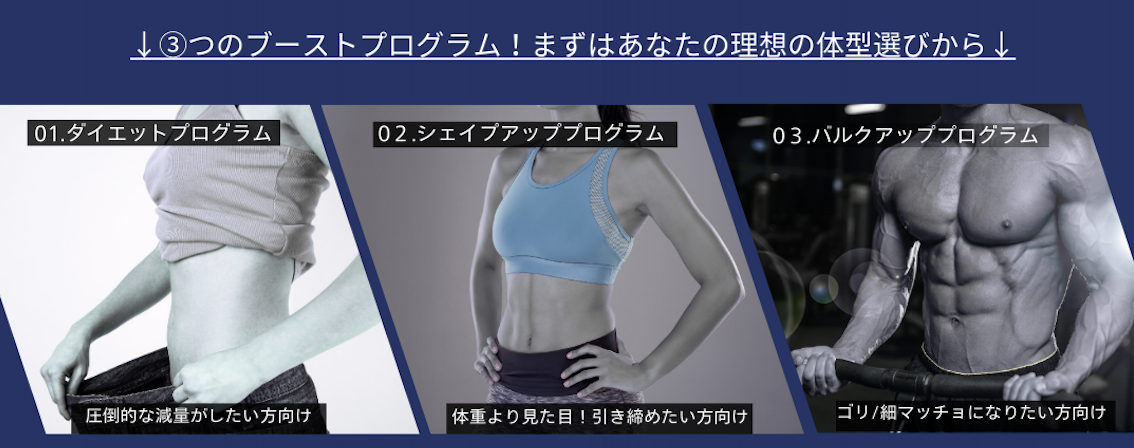 ブーストプログラム③理想の体型選びから
