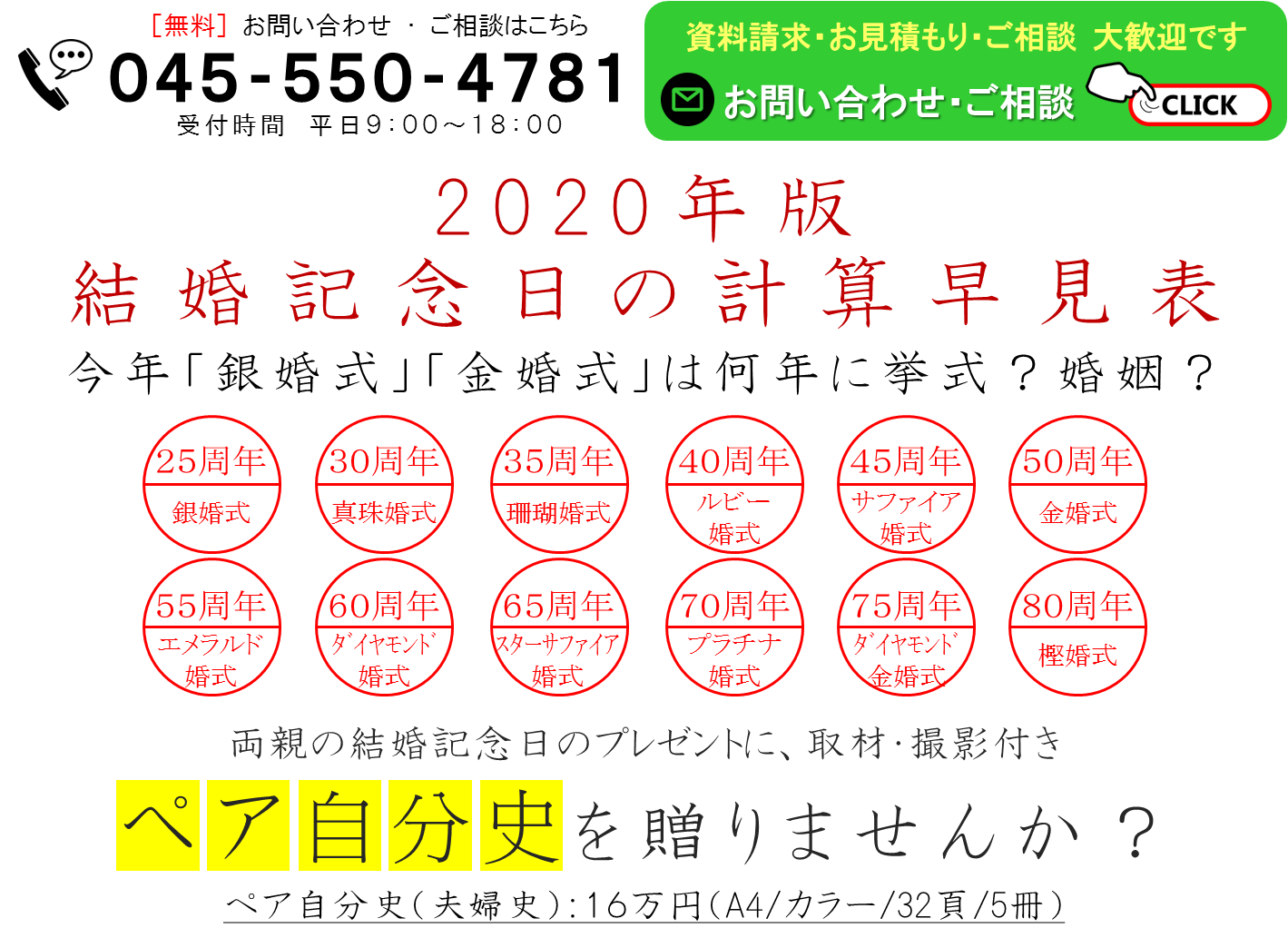 結婚記念日計算早見表 今年 婚式 は何年に挙式 婚姻
