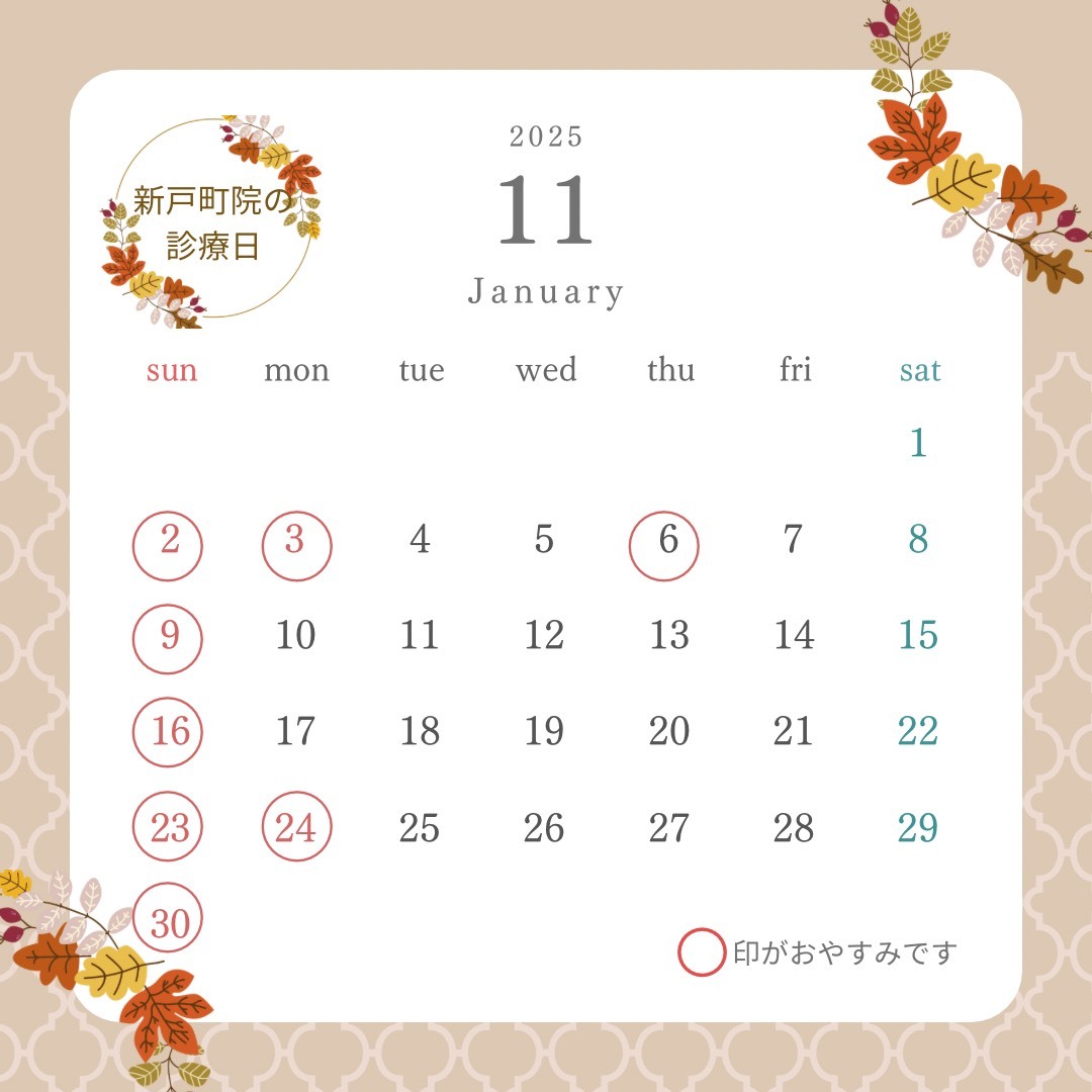 R7年１１月の診療日