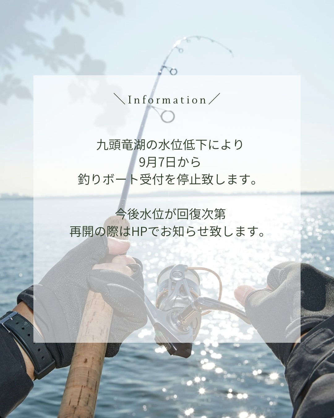 白　緑　シンプル　お知らせ　Instagram投稿 縦