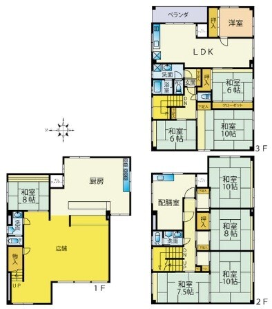 都町店舗付住宅平面図