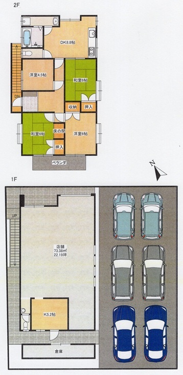 小倉台店舗付住宅平面図２