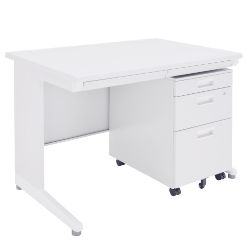 203284 KDシリーズ 平机 W1000D700H700　ホワイト組み合わせ例